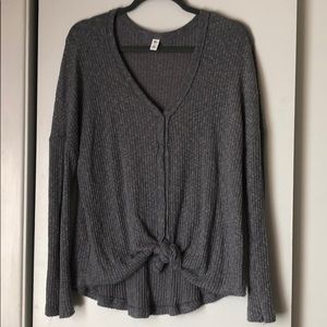 BP ribbed cardigan grey size m